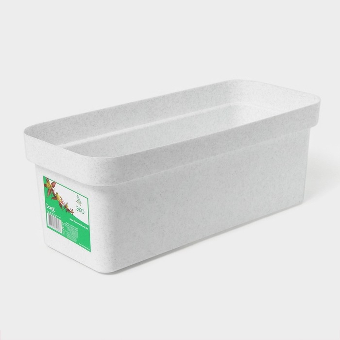 Ящик балконный для цветов «Эко», 40 см, 8 л, цвет светлый гранит Ящик балконный для цветов «Эко», 40 см, 8 л, цвет светлый гранит