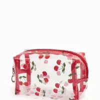 Косметичка ПВХ Вишня 15*6*8,5, отд на молнии, прозрачный