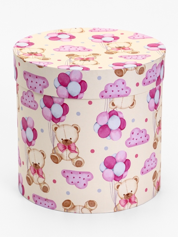 Шляпная коробка, Мишка , 20 х 20 см