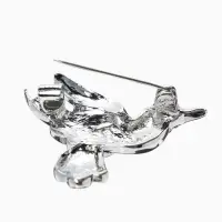 Брошь &laquo;Птица&raquo; голубка, цветная в серебре