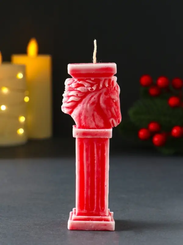 Свеча новогодняя "Пегас" 35х120 мм, красный