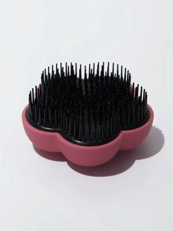 Расчёска массажная &laquo;Цветок&raquo;, 8.5&times;4 см, розовая