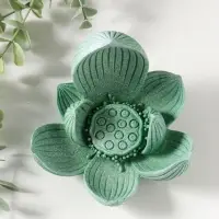 Сувенир полистоун "Лотос и Ганеша" зелёный 12,5х12,5х11 см