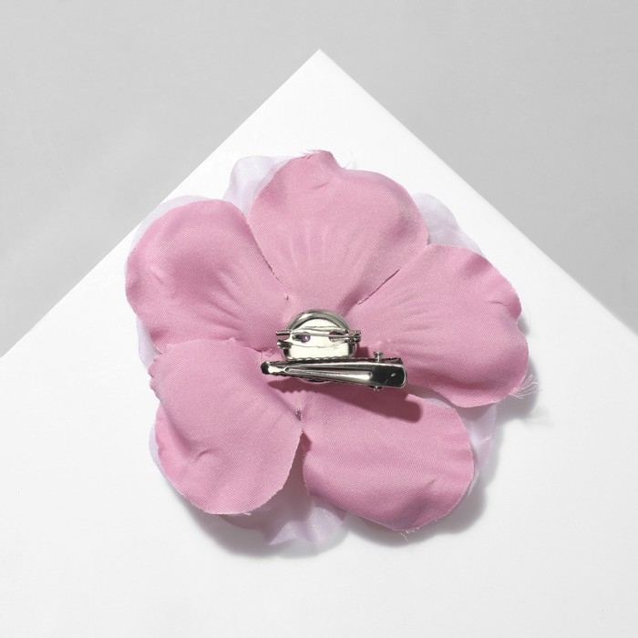 Брошь-заколка текстильная «Цветок» анютины глазки, цвет пыльно-розовый Брошь-заколка текстильная «Цветок» анютины глазки, цвет пыльно-розовый