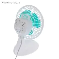 Вентилятор ENERGY EN-0603, настольный, 15 Вт, d=15 см, 2 скорости, бело-бирюзовый