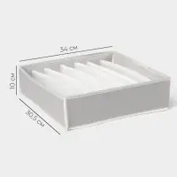 Органайзер для хранения белья LaDо́m, 7 ячеек, 34&times;30.5&times;10 см, серый