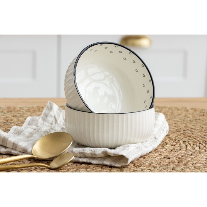 Салатник керамический Дорого внимание «Сердечки», 11,5 х 5,6 см, 330 мл