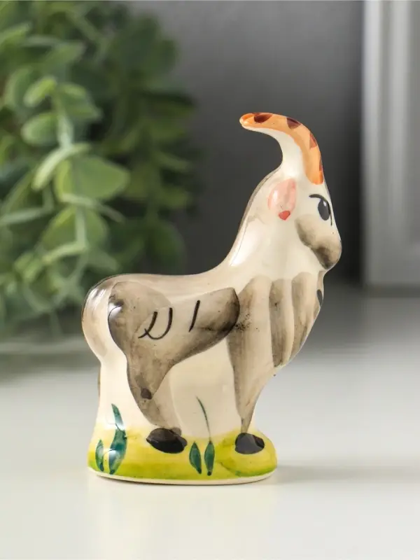 Фигурка фарфор &laquo;Козёл Гор&raquo;, 9 см, гжель, цветная