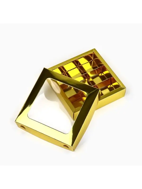 Коробка для конфет &laquo;Золотистая&raquo;, 14.5&times;14.5&times;3.5 см