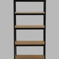 Стеллаж металлический для склада напольный, 5 полок, 180&times;90&times;40 см, чёрный