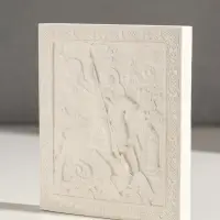Икона &laquo;Георгий Победоносец&raquo;, с подвесом, 12&times;10&times;2 см, гипс