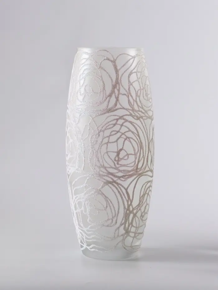 Ваза &laquo;Наргиз&raquo; розы, овал, h=26 см, стекло, белая