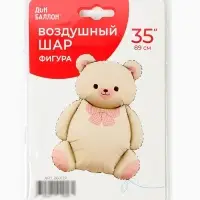Воздушный шар фольгированный 35" &laquo;Мишка с бантом&raquo;