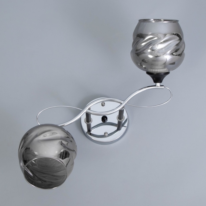 Люстра Люстра "Миллениум" 2х60Вт Е27 Хром, чёрный 54х19х23см