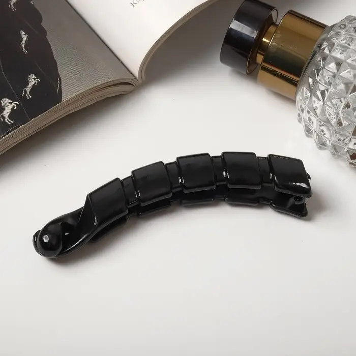 Банан для волос «Классика», пряжки, 10 см, чёрный Банан для волос «Классика», пряжки, 10 см, чёрный