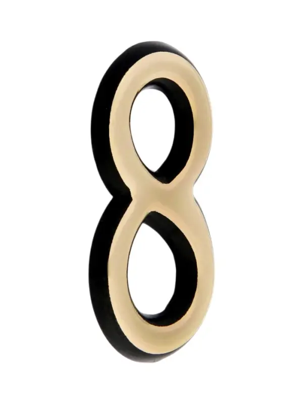 Цифра дверная 8 ТУНДРА, пластиковая, цвет золото, клеевая основа, 1 шт.