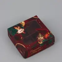 Коробка подарочная для 4 конфет &laquo;Счастливого Нового года!&raquo;, 10.5&times;10.5&times;3.5 см