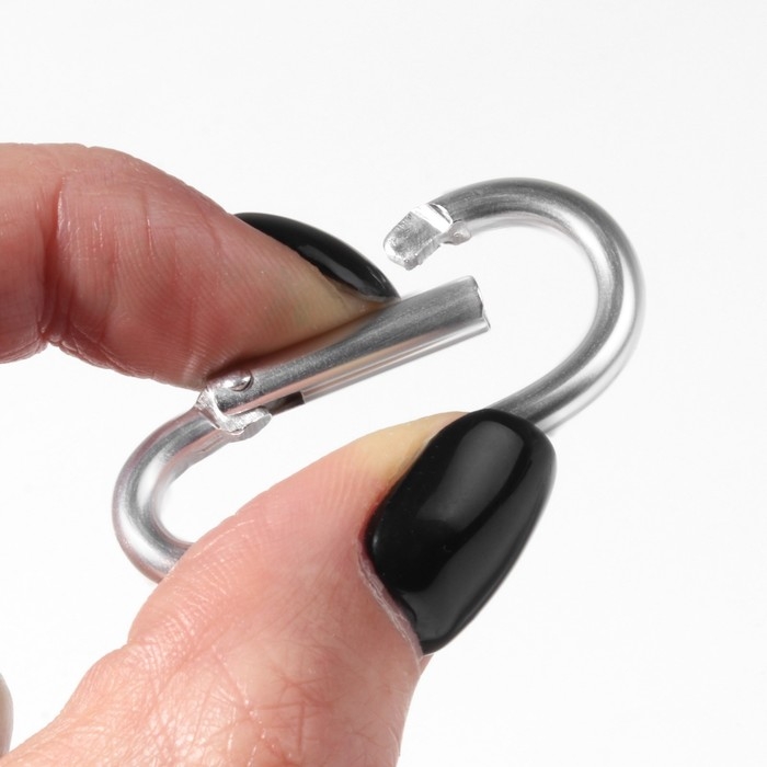 Карабин металлический, 41 × 20 мм, толщина - 3,5 мм, 5 шт, цвет серебряный Карабин металлический, 41 × 20 мм, толщина - 3,5 мм, 5 шт, цвет серебряный