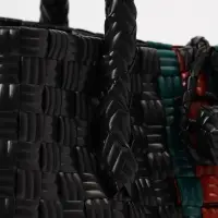 Сумка плетёная пластиковая, 23&times;11&times;30 см, чёрная