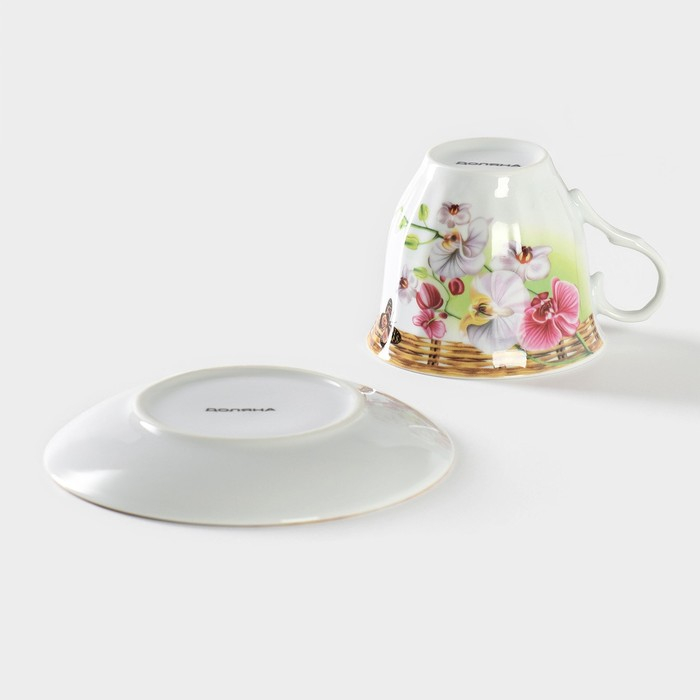 Чайная пара керамическая Доляна «Садовый дворик», 2 предмета: чашка 200 мл, блюдце d=14,1 см, цвет разноцветный Чайная пара керамическая Доляна «Садовый дворик», 2 предмета: чашка 200 мл, блюдце d=14,1 см, цвет разноцветный