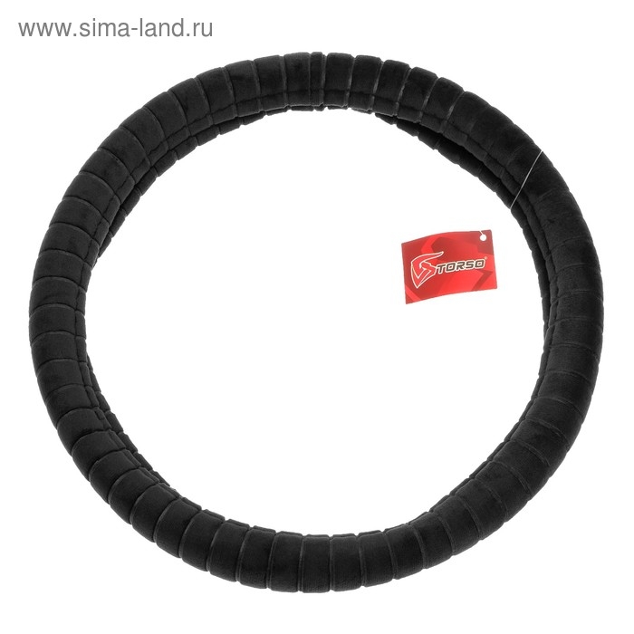 Оплетка на руль TORSO, велюр, размер 38 см, черный Оплетка на руль TORSO, велюр, размер 38 см, черный