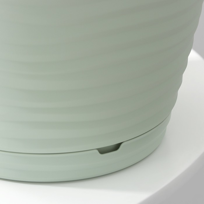 Горшок для цветов с поддоном Saffron, 2,6 л, d=17,6 см, h=16,2 см, цвет светло-зелёный Горшок для цветов с поддоном Saffron, 2,6 л, d=17,6 см, h=16,2 см, цвет светло-зелёный