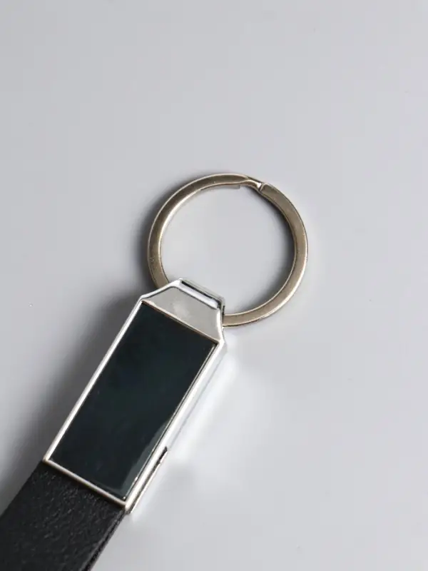 Брелок под нанесение кожзам, металл  Брелок под нанесение кожзам, металл "Ремешок" размер окна 3,3х1,5 см, чёрный 11,5х2,8х0,8 см   10904