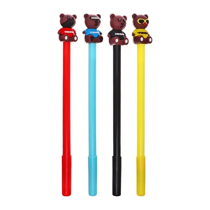 Ручка - прикол гелевая «Стильный медведь», синий стержень, МИКС