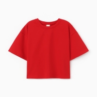 Футболка укороченная женская MINAKU OVERSIZE FIT: цвет фуксия, р-р 42