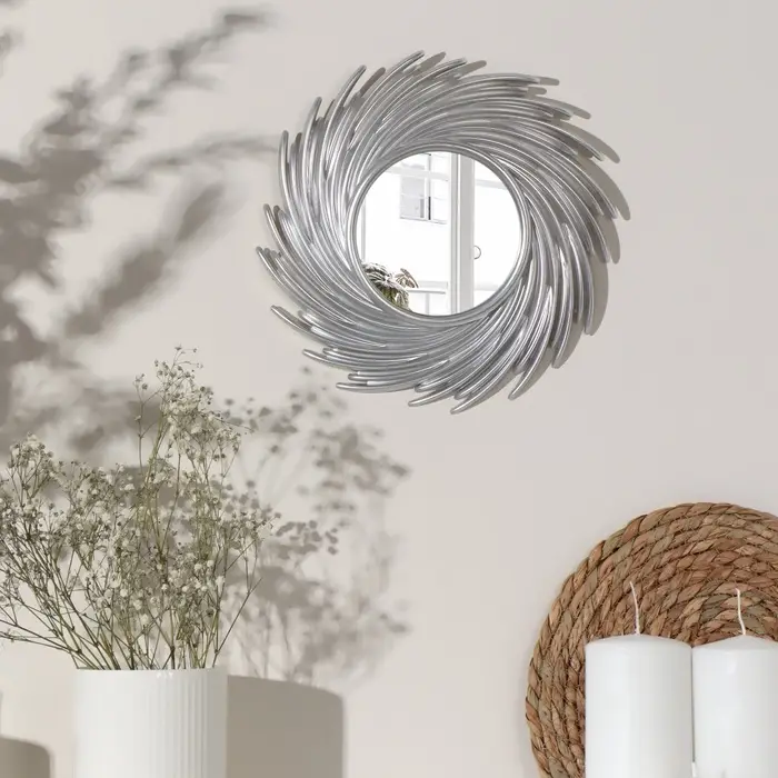 Зеркало настенное Sunshine, d зеркальной поверхности 11 см, серебристое