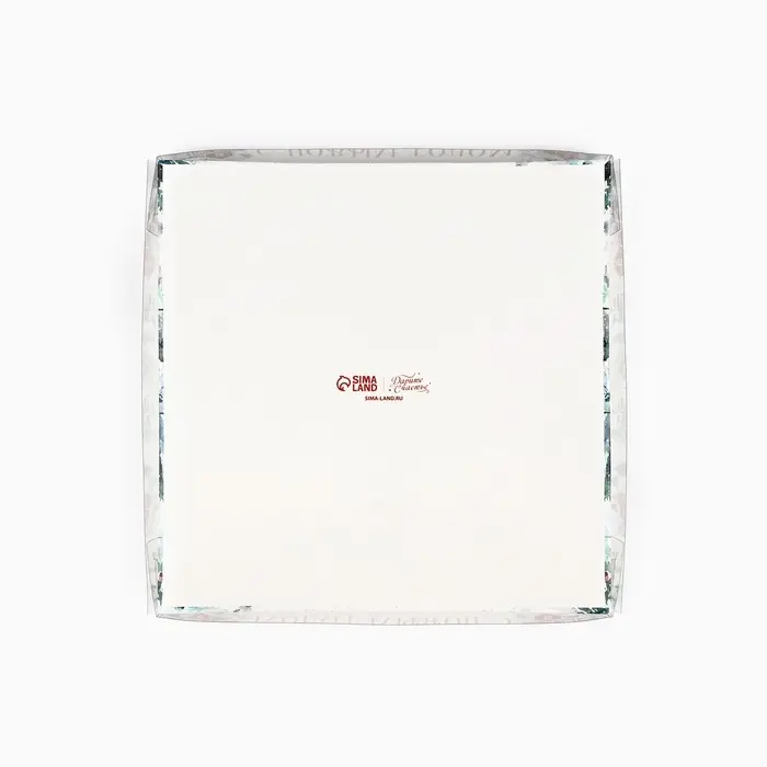 Коробка под 16 конфет новогодняя с ячейками &laquo;Снежные домики&raquo;, 19&times;19&times;3 см