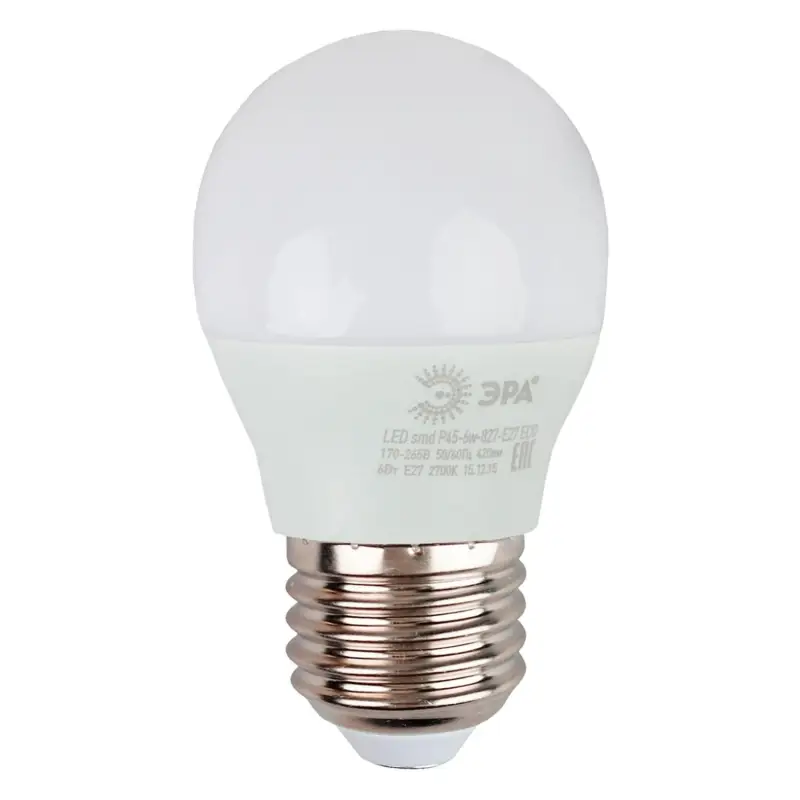 Лампа светодиодная LED 8 Вт 640Лм 2700К шар теплый E27 220-240В LED P45-8W-827-E27 Red Line