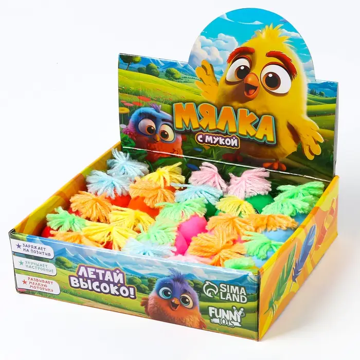 Антистресс сквиш мялка капитошка «Птички», в шоубоксе, с мукой Антистресс сквиш мялка капитошка «Птички», в шоубоксе, с мукой