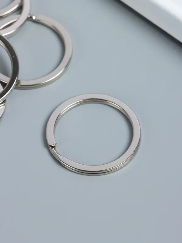 Основа для брелока кольцо плоское металл серебро 3&times;3 см, набор 20 шт.