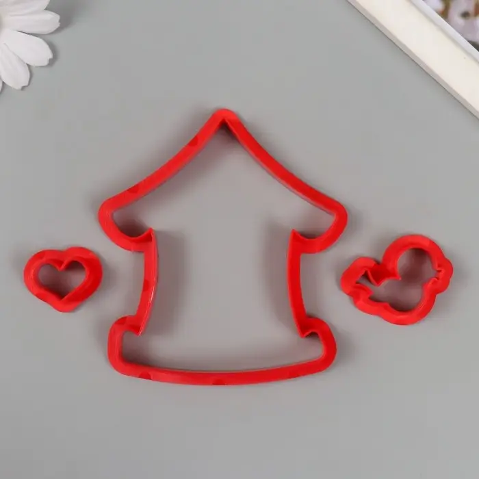 Каттеры для полимерной глины Каттеры для полимерной глины "Домик с птичкой" набор 3 шт 3,1х4,2 см 2,4х3 см 10,3х9,3 см