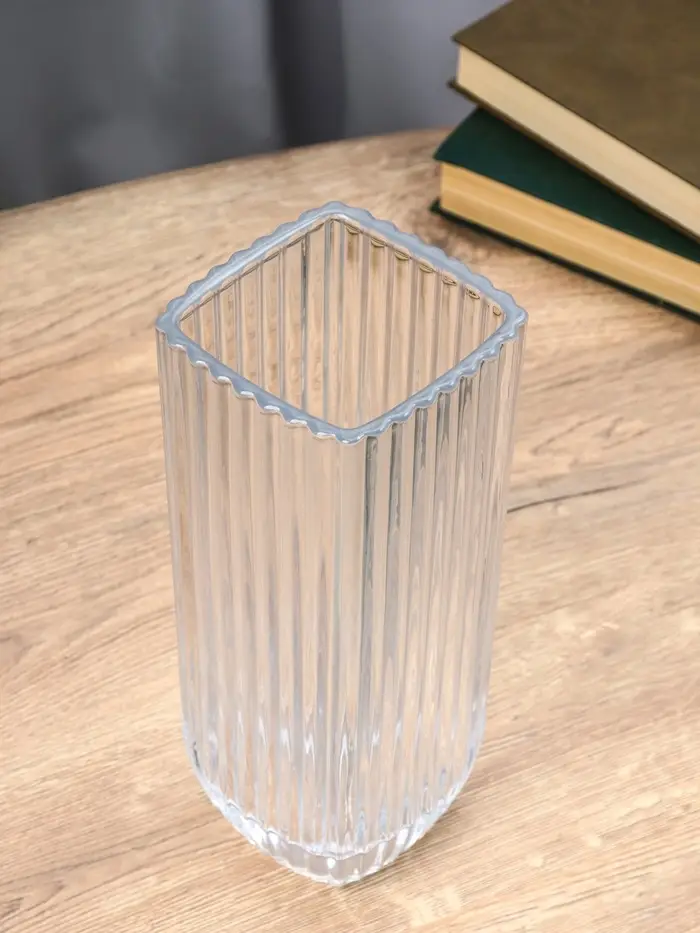 Ваза для цветов &laquo;Эдисон&raquo;, полосы, 29&times;11.5 см, стекло, прозрачная