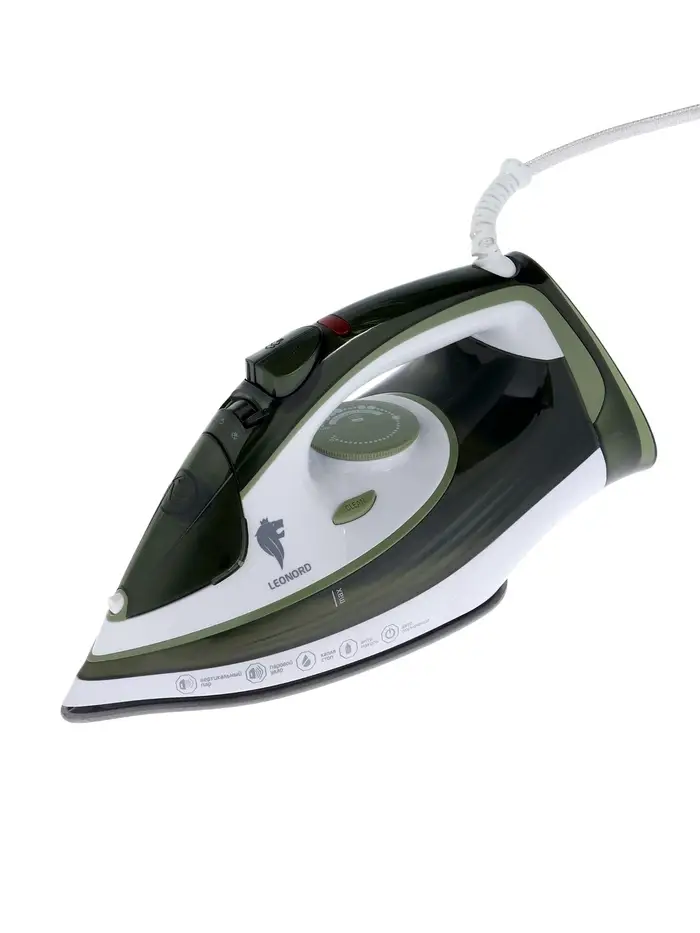 Утюг Leonord LE-1808, 3200 Вт, керамическая подошва, 32 г/мин, 350 мл, зелёный