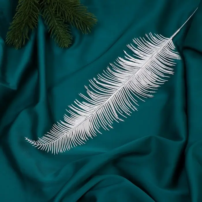 Декор блеск «Тонкое пёрышко», 8×26.5 см, МИКС (золото, серебро)