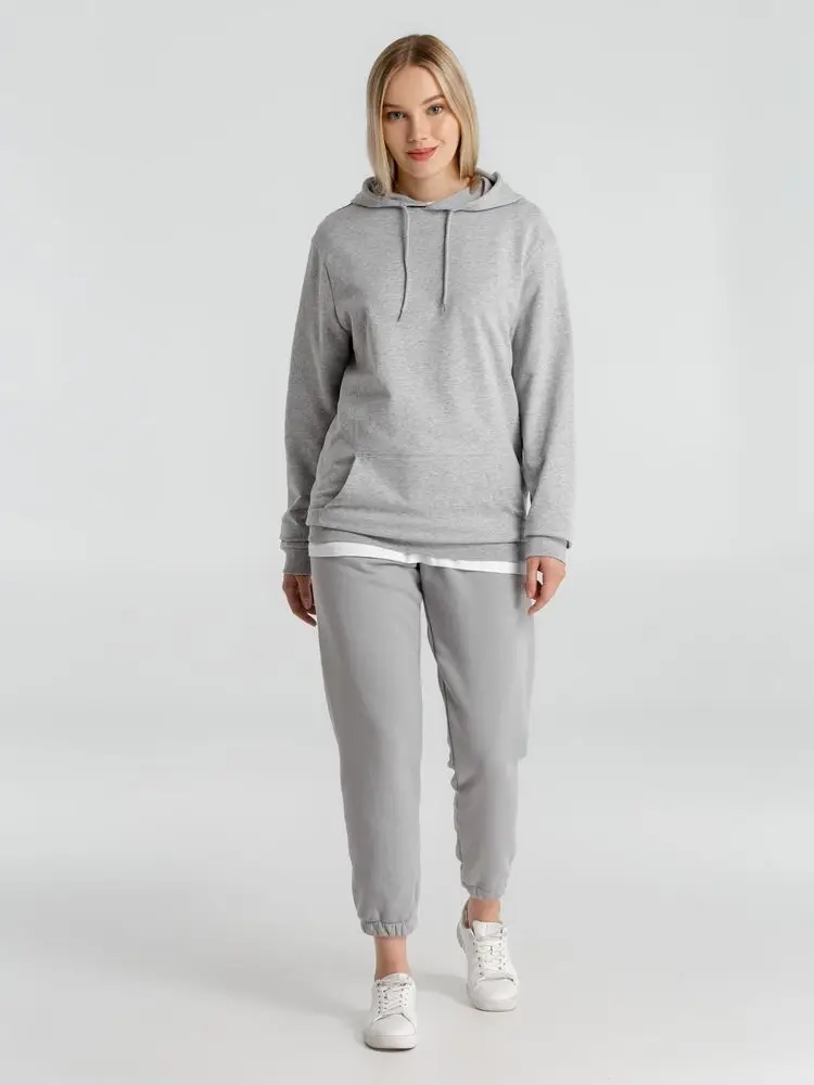 Толстовка с капюшоном унисекс Hoodie, серый меланж, размер S