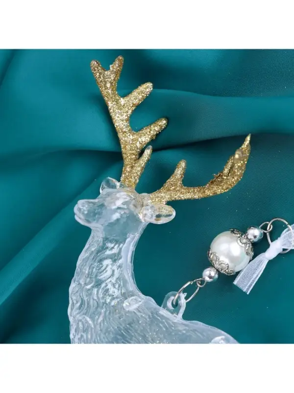 Ёлочная игрушка &laquo;Зимнее волшебство. Лось&raquo;, 12&times;14.5 см, прозрачно-золотой