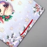 Пакет подарочный новогодний ламинированный, «Единорог» , 26×12×32 см