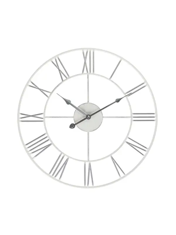 Часы настенные интерьерные &laquo;Классика&raquo;, d=45.5 см, бело-серебристые
