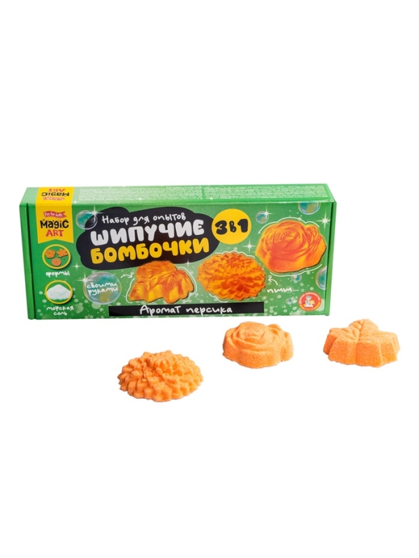 Набор для опытов "Шипучие бомбочки. Аромат персика" 3 в 1 05711