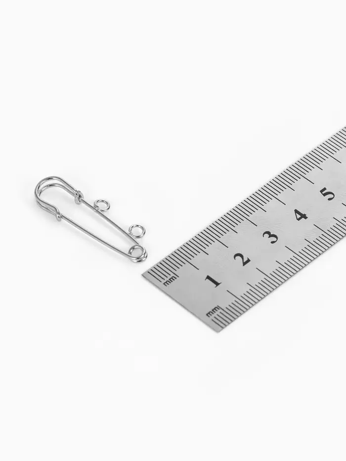 Булавка для подвесок PO-035 №01, 2 шт. 3.5&times;0.5 см, цвет серебро