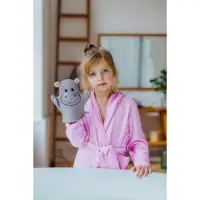 Мочалка варежка детская Доляна &laquo;Бегемотик&raquo;, для купания, 21 см