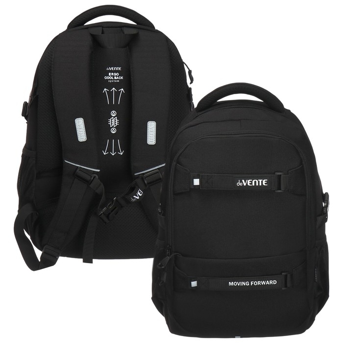 Рюкзак молодежный 44 х 30 х 20, эргономичная спинка, deVENTE Moving Forward 19L, Black 7032412 Рюкзак молодежный 44 х 30 х 20, эргономичная спинка, deVENTE Moving Forward 19L, Black 7032412