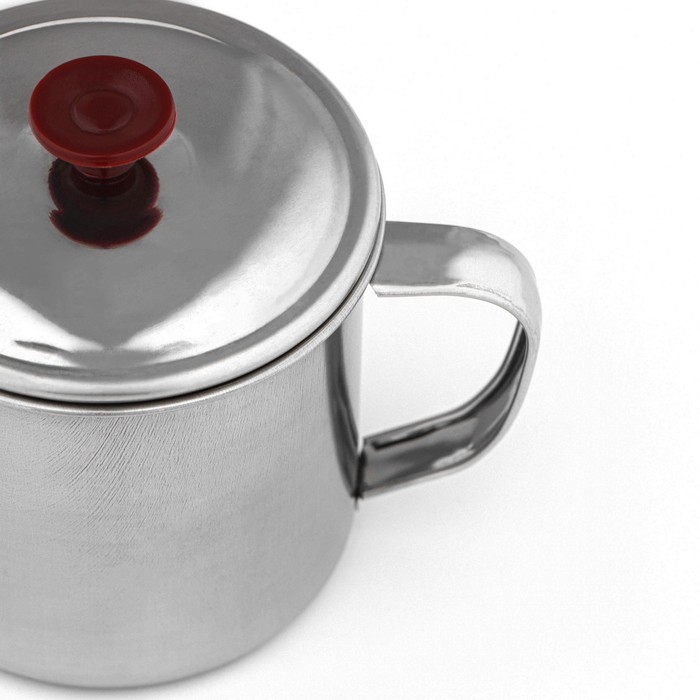 Кружка из нержавеющей стали с крышкой «Вестерн», 320 мл, d=9 см, цвет хромированный Кружка из нержавеющей стали с крышкой «Вестерн», 320 мл, d=9 см, цвет хромированный