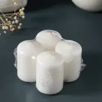 Свеча-цилиндр 4х6 см, 70 гр (набор 4 шт) белый Свеча-цилиндр 4х6 см, 70 гр (набор 4 шт) белый