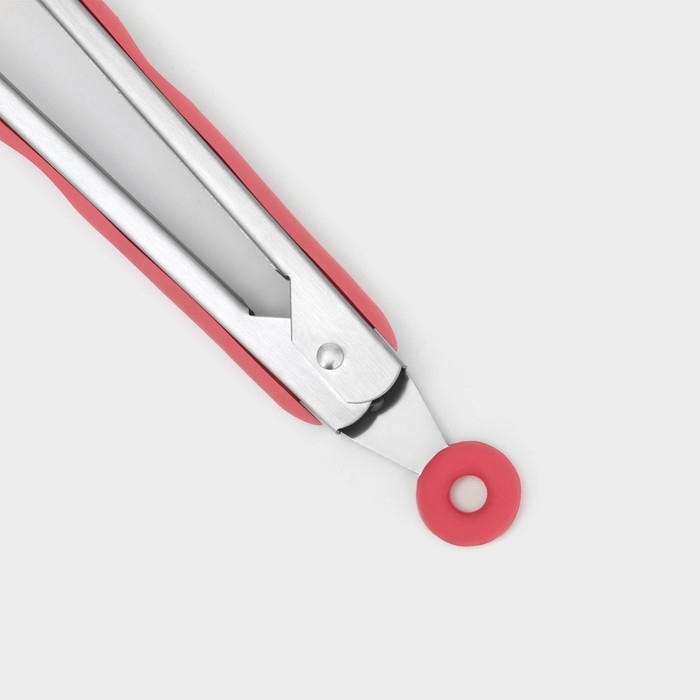 Щипцы кухонные Доляна «Лист», 23×3,5 см, цвет розовый