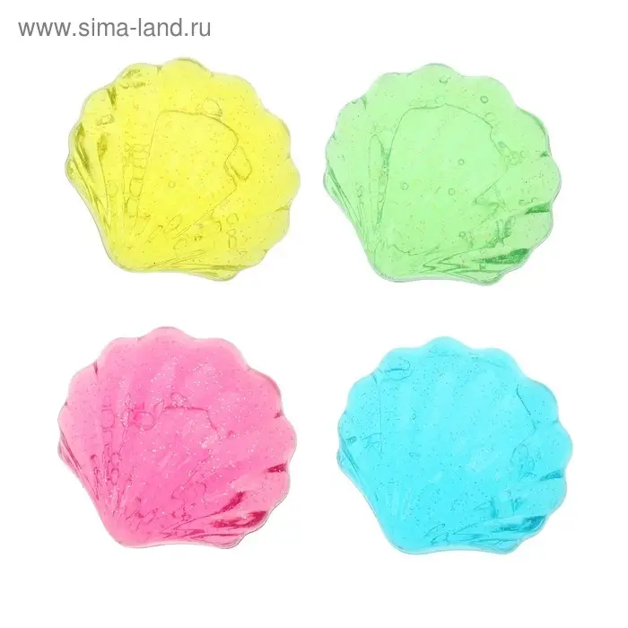 Лизун «Ракушка», твёрдый, с блестками, цвета МИКС Лизун «Ракушка», твёрдый, с блестками, цвета МИКС